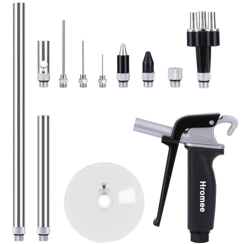 Hromee 12 Pieces High Flow Air Blow Gun Kit with Safe Quiet Xtreme Nozzles Rubber Tip 6/12 Inch Extension Chip Guard and Needles Duster Gun and Air Compressor Accessories - Image 1